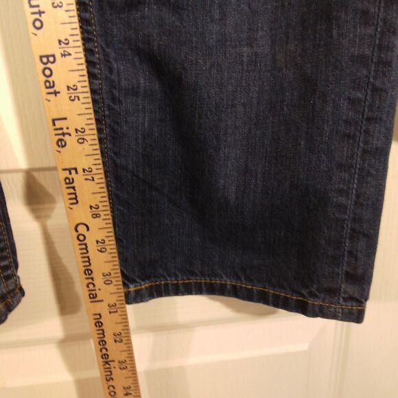 Levi's 505 jeans mens 32x34 blue denim dark wash straight leg Strauss regular - Picture 7 of 10